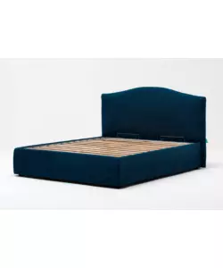 Letto matrimoniale "hill" blu con rete e contenitore, 160x190 cm